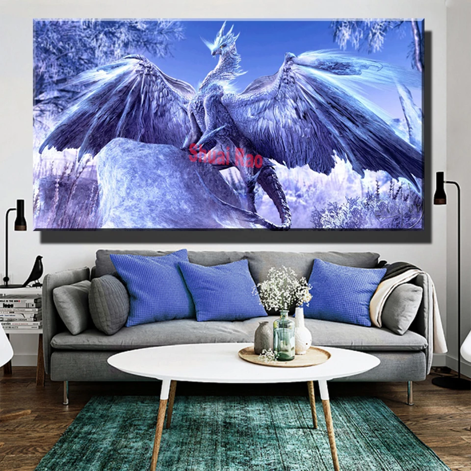 

Фэнтези Алмазная вышивка дракона китайская Алмазная Вышивка Сделай Сам полностью квадратная круглая дрель, картина стразы, подарок ручной ...