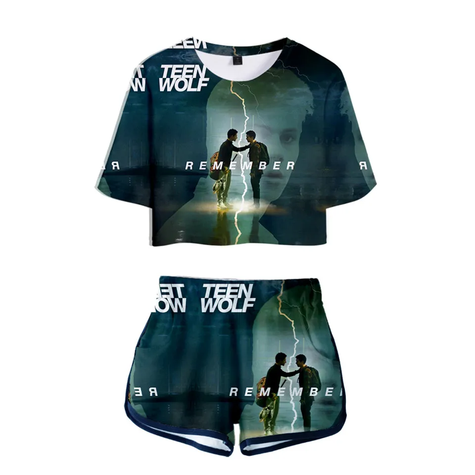 Женский комплект из двух предметов TEEN WOLF Модный летний короткий топ с коротким