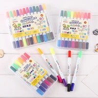 dual tip brush art marker pens 18 colors watercolor fineliner drawing painting stationery coloring manga art supplies for kids