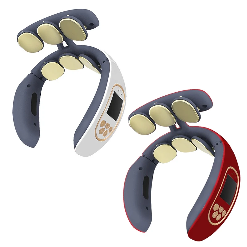 

6 Heads TENS Smart Electric Neck and Back Pulse Massager Relax Pain Kneading Massage Machine Neck Protector