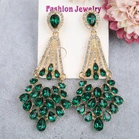 high quality all rhinestone earrings for women with sparkling geometric crystal earrings fashion wedding party jewelry gift 2021