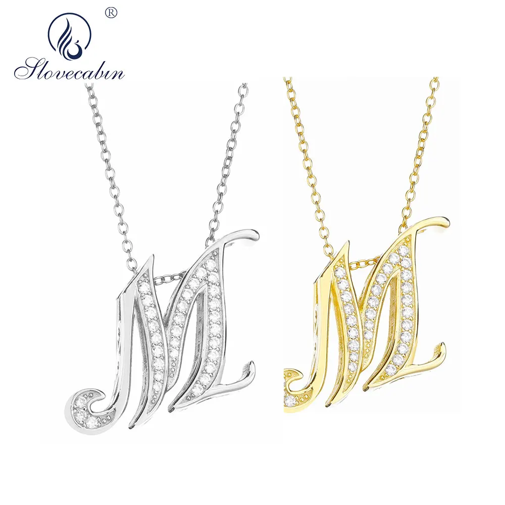 Ожерелье-кулон из стерлингового серебра 925 пробы с номером Leter длинная цепочка