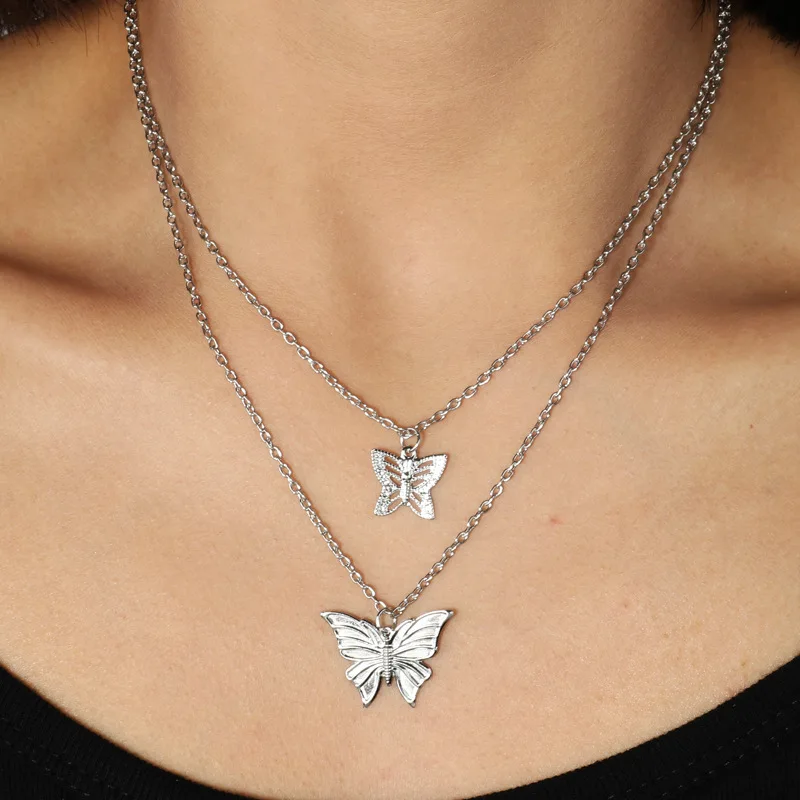 YWZIXLN 2020 Boho Hollow Cute Animal Butterfly Clavicle Chain Fashion Necklaces Bijoux For Women Elegant Choker Jewelry N037 | Украшения и