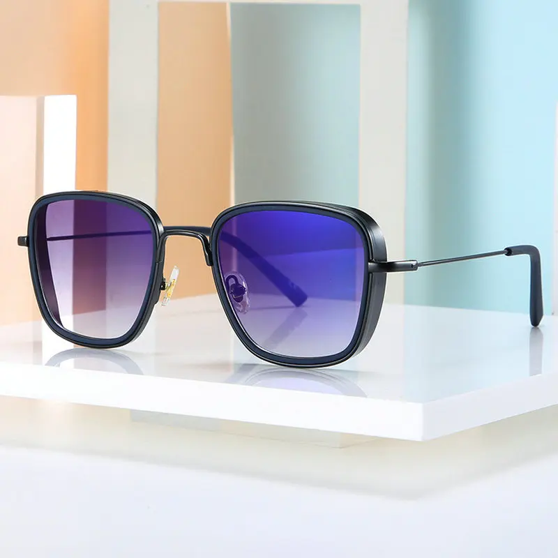 New Women Fashion 2019 Oversized Square Sunglasses Trending Double Bridge Metal Frame colors Lens Sun Glasses Luxury Shades FML |
