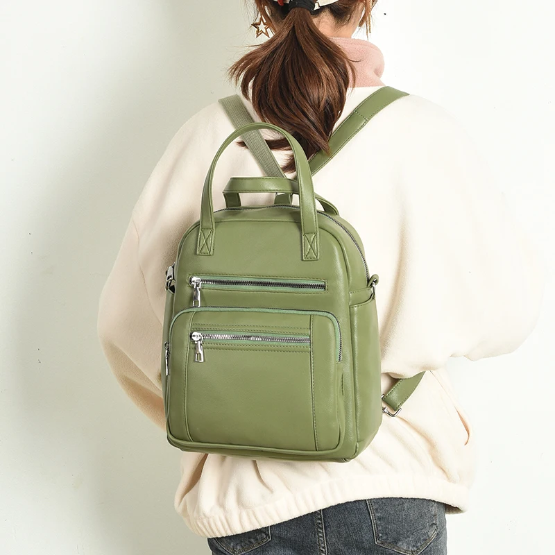 

Fashion Backpack Women PU Leather School Bags For Teenagers Girls Solid Color Shoulder Bag Travel Small Backpack Mochilas