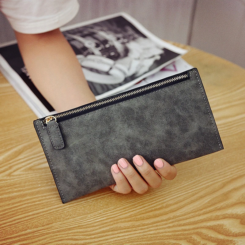 

Women's Purses Ladies Wallet Long Money Bags Simple Style Coin Purse Leather Thin Wallets Female Card Holder Solid Clutch