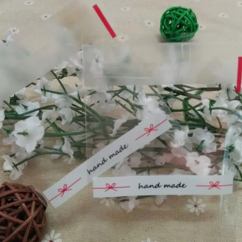 100 шт Подарочная сумка ручной работы Упаковка конфет с бантом Ziplock Сумки Сувениры