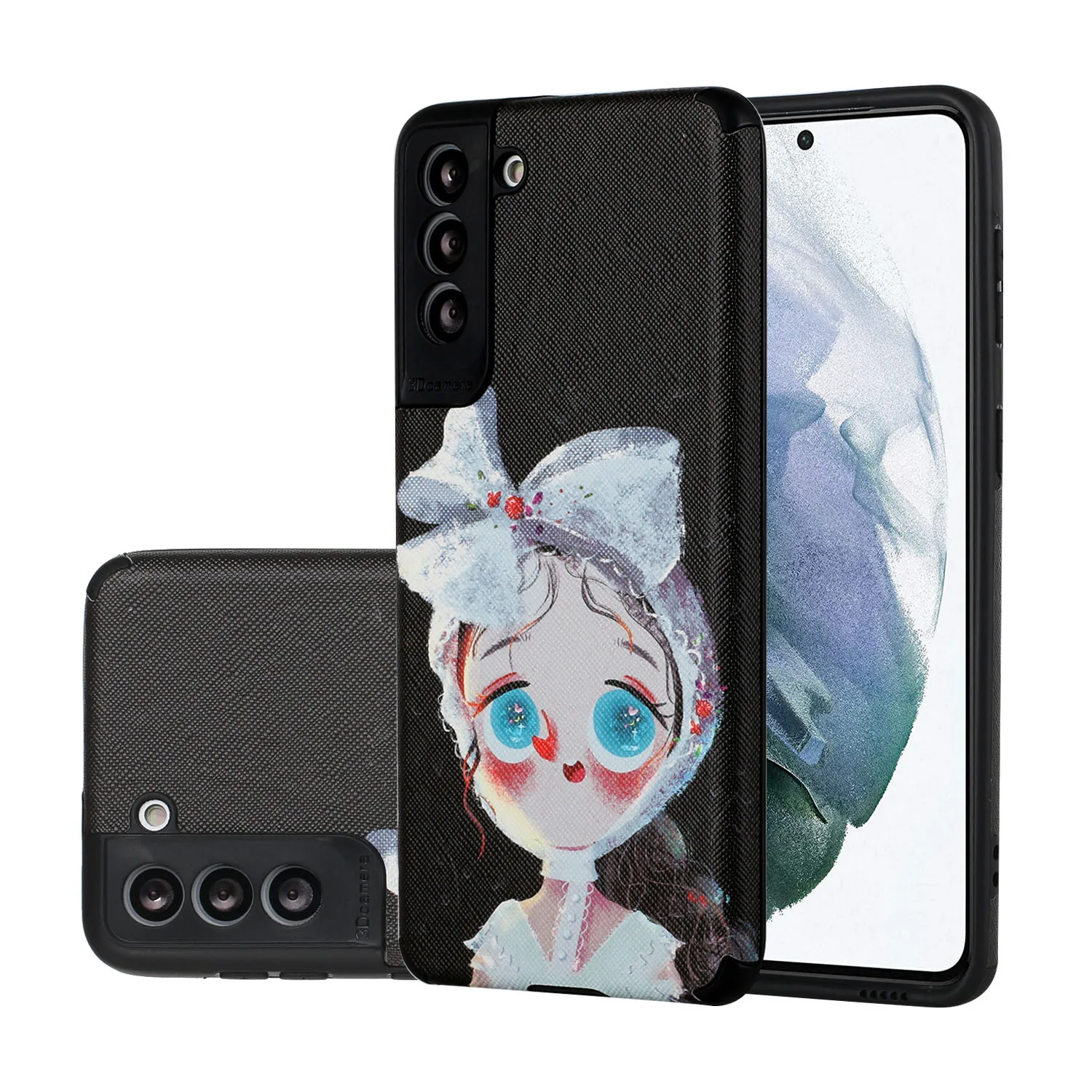 

for Coque Samsung S21 Ultra Case for Funda Samsung Galaxy S21 Plus S20 Ultra Case Kawaii Unicorn Cat Anime Girl Phone Cover Capa