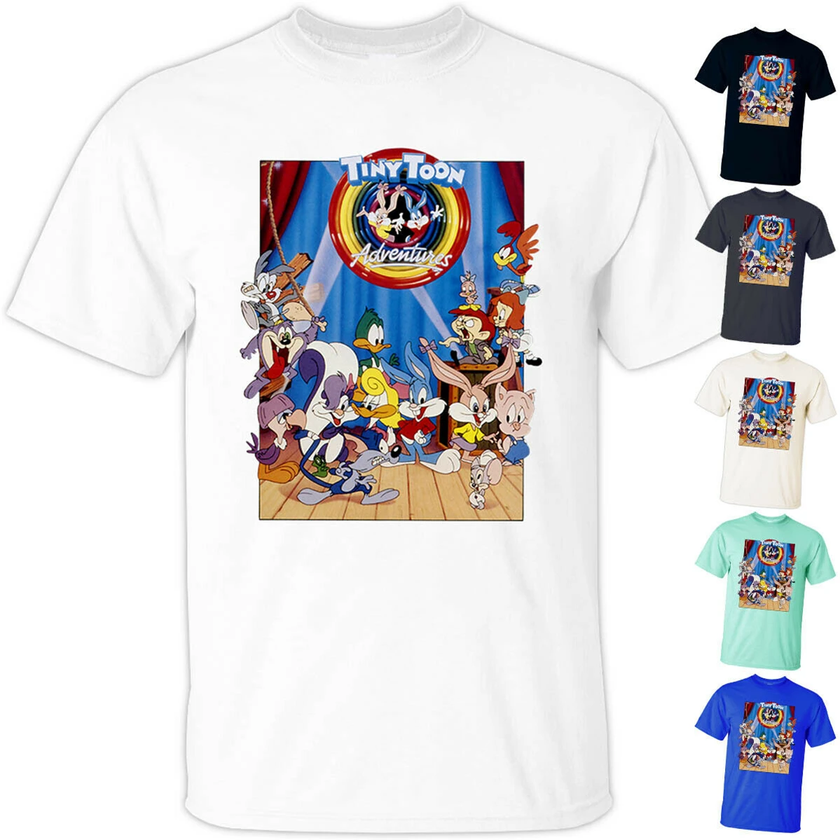 Футболка с изображением игры Tiny Toon Adventures V2 video Looney Tunes черно белая S 3XL футболка в
