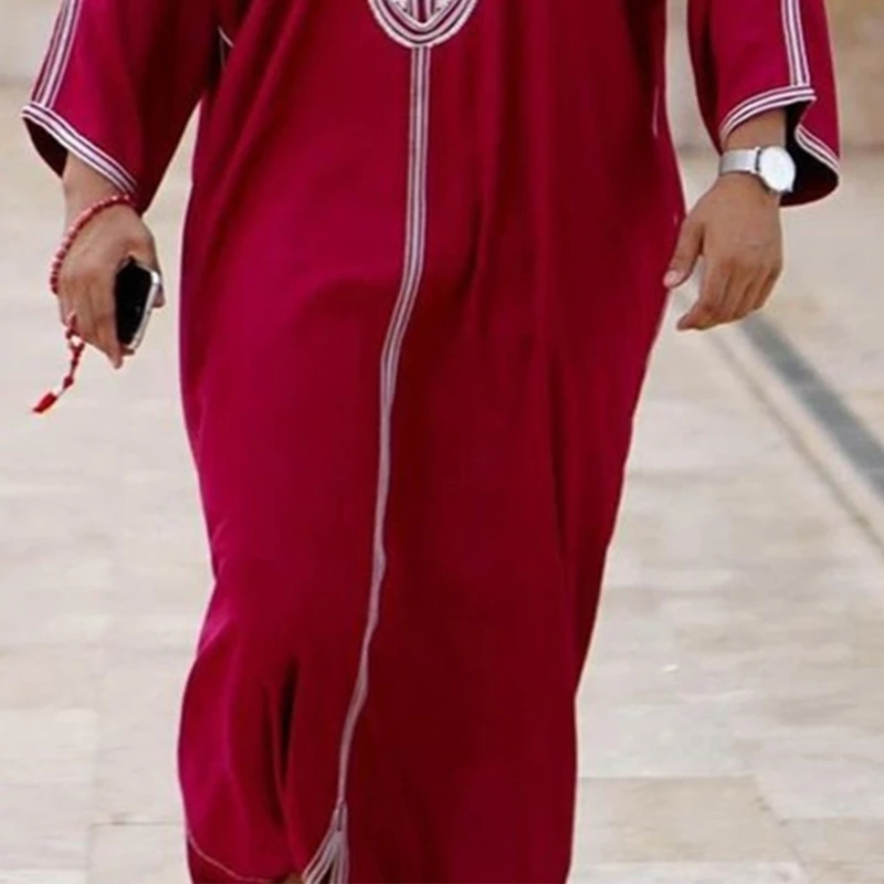 Мужской исламский арабский кафтан мусульманская одежда с длинным рукавом