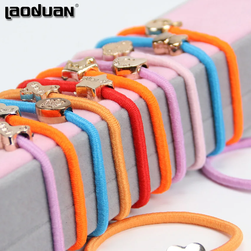 10 шт. аксессуары для волос девушек женщин черные цветные эластичные резинки