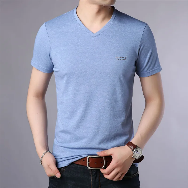 

1070 summer new round neck summer loose men's shirt