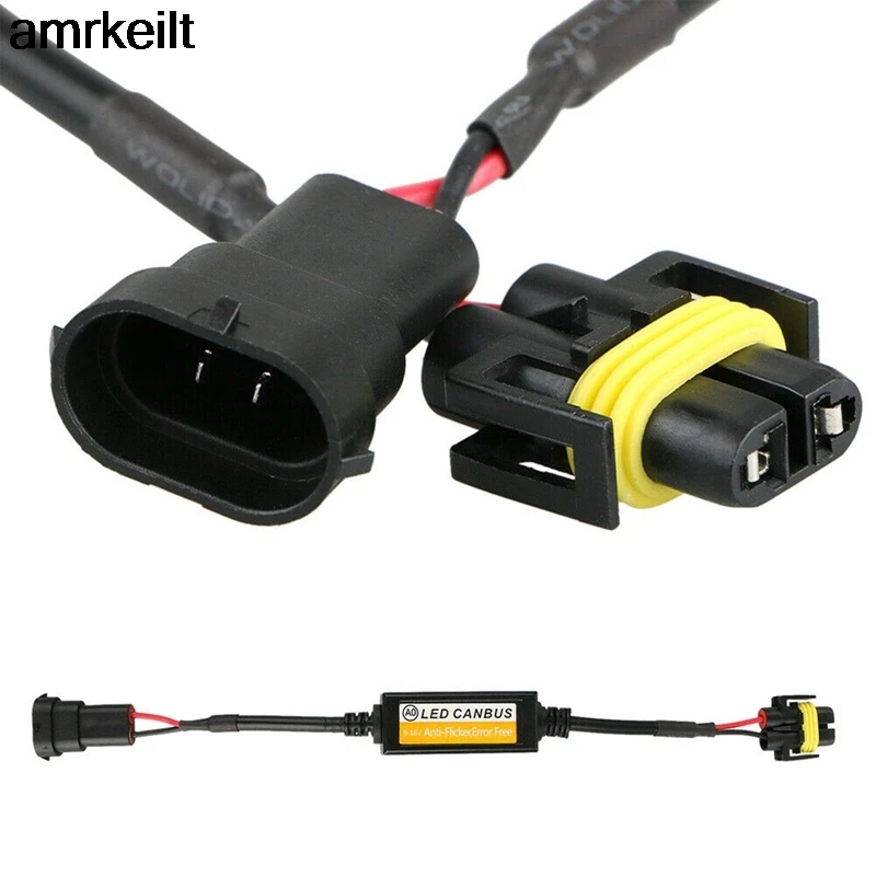 

2Pcs H11 LED Headlight Canbus Anti Flicker Error Free Resistor Canceller Decoder Canbus Wiring Decoder Adapter Harness Light