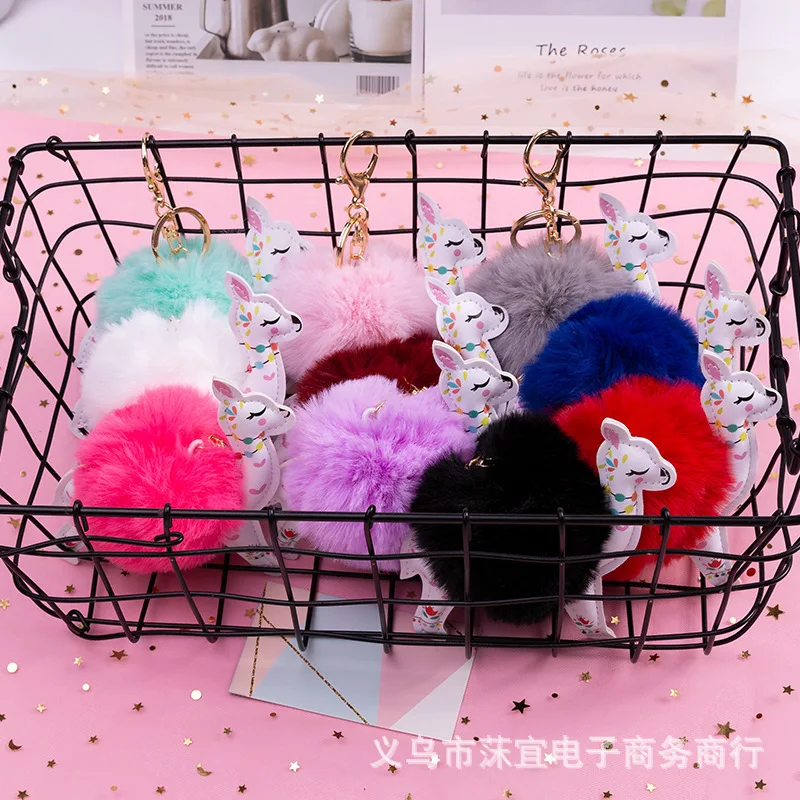 Новый стиль pu yang Pom брелок кулон из искусственного меха кролика рекс подвеска