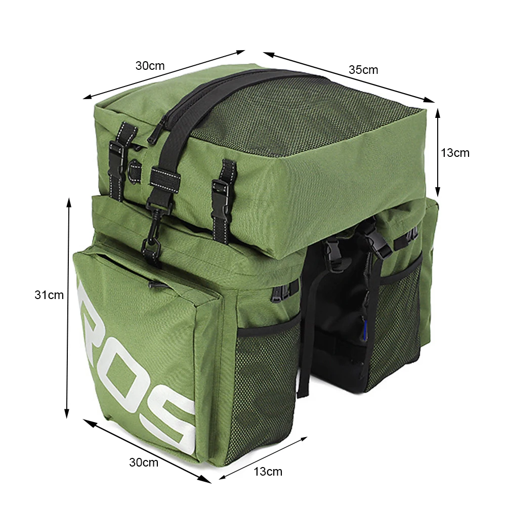 

ROSWHEEL 3 in 1 Bicycle Trunk Bags Mountain Road Bike Cycling Double Side Rear Rack Tail Seat Pannier Pack Luggage Carrier