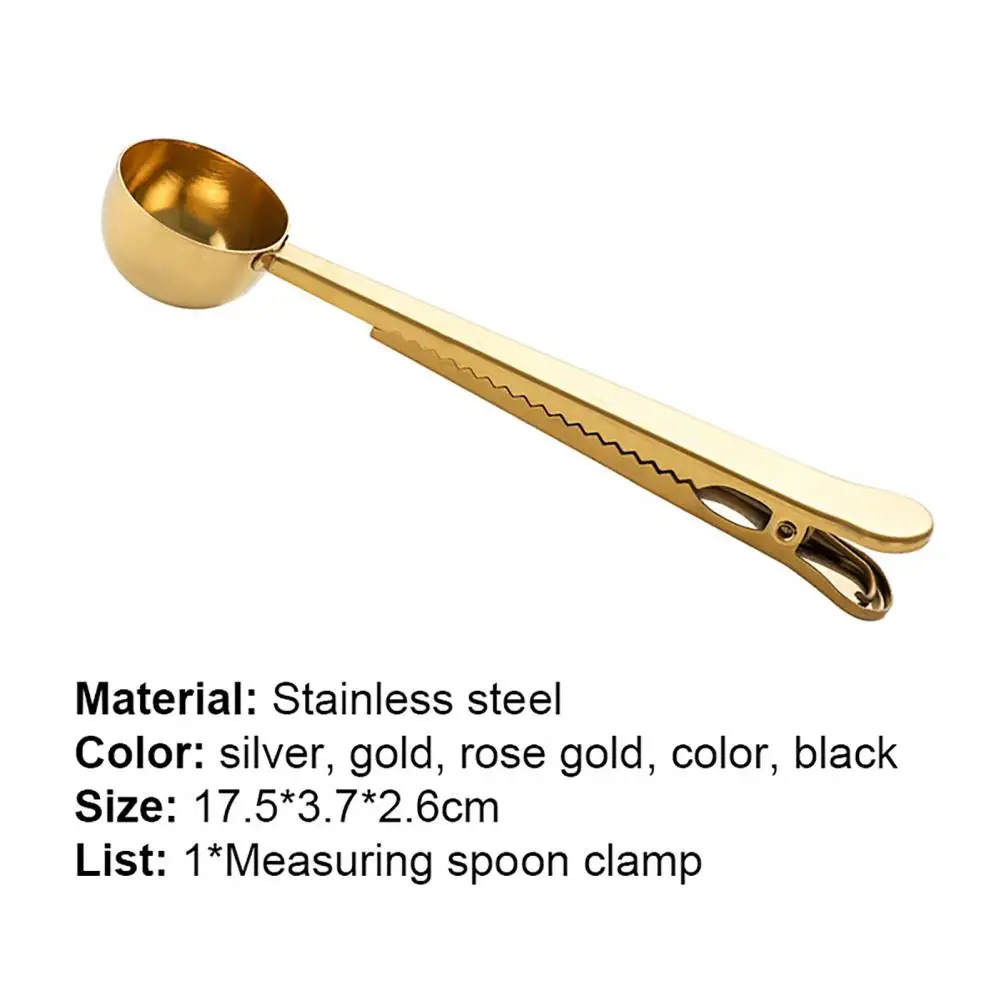 

Spoon Clip Easy to Use Multifunctional Stainless Steel Measuring Spoon Clamp for Home sealing clip coffee beans sealing clip