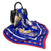 women fashion boho paisley carriage shawl stole imitate silk satin hijab head neck square kerchief 9090cm