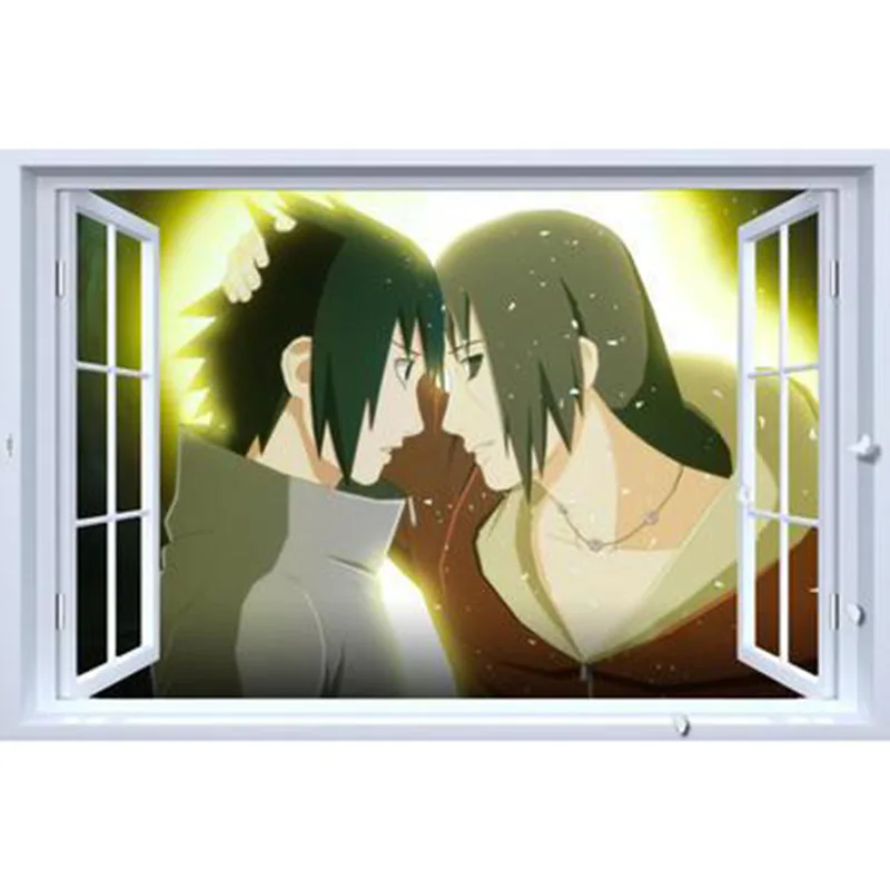 Аниме наклейка 90*60 см 3D обои с визуальным эффектом удзумаки итач Hatake Kakashi Obito Sasuke