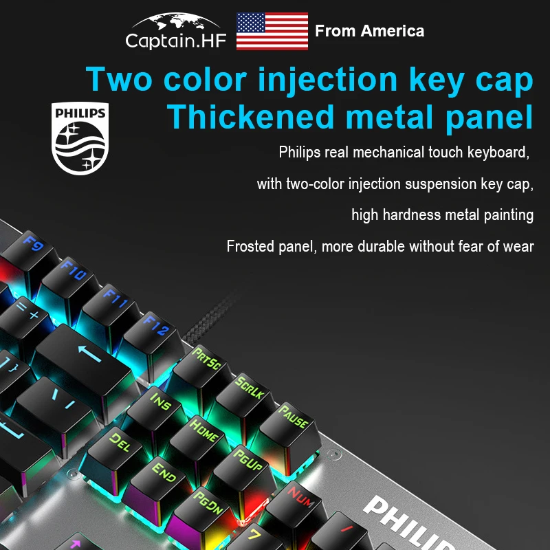 US Captain Высокопроизводительная Механическая Проводная Игровая Клавиатура