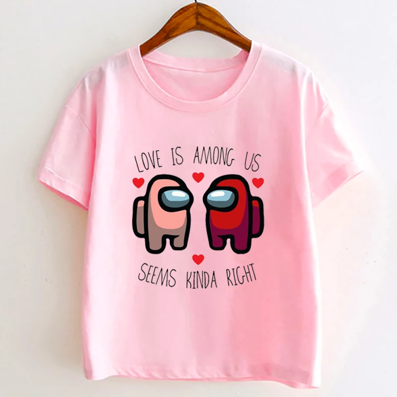 

Summer clothes children's clothes t-shirts between us game themed t-shirts fun clothes toddler boys girls t-shirts loose fit
