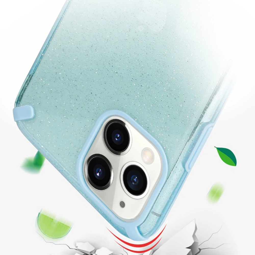

2021 Shockproof Case For iphone11 Mobile Phone Case Glitter Soft Four-Corner Anti-Fall Shell Simple Glitter Protective Cover