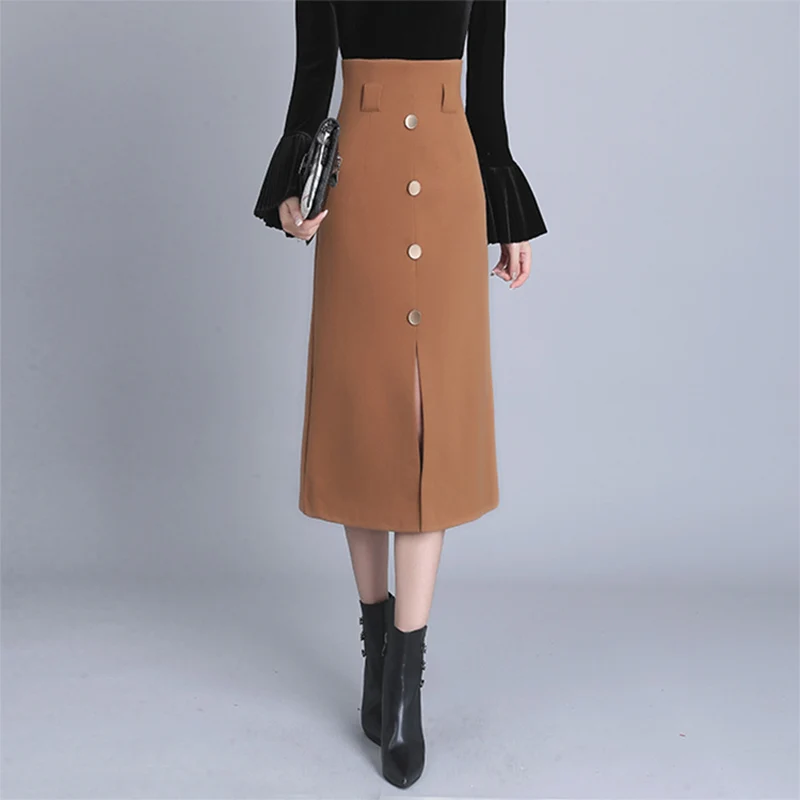Autumn Winter Women Skirt Midi Office Lady Work Wear Pencil 3426LY | Женская одежда