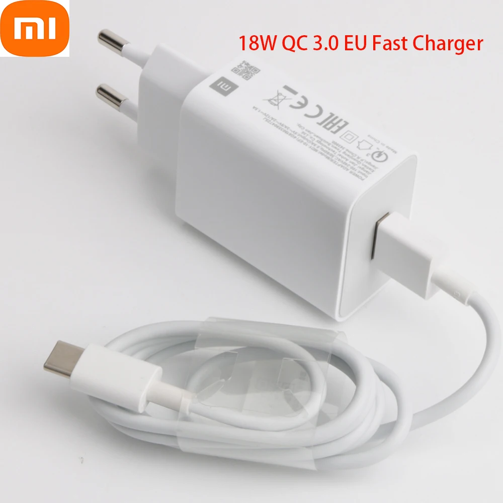 

Original Xiaomi Redmi Note 9 Pro QC3.0 Fast USB Wall Charger 3A Type C Cable Quick Charge For Mi 8 9 se CC9 Redmi Note 8 9 8t 9s