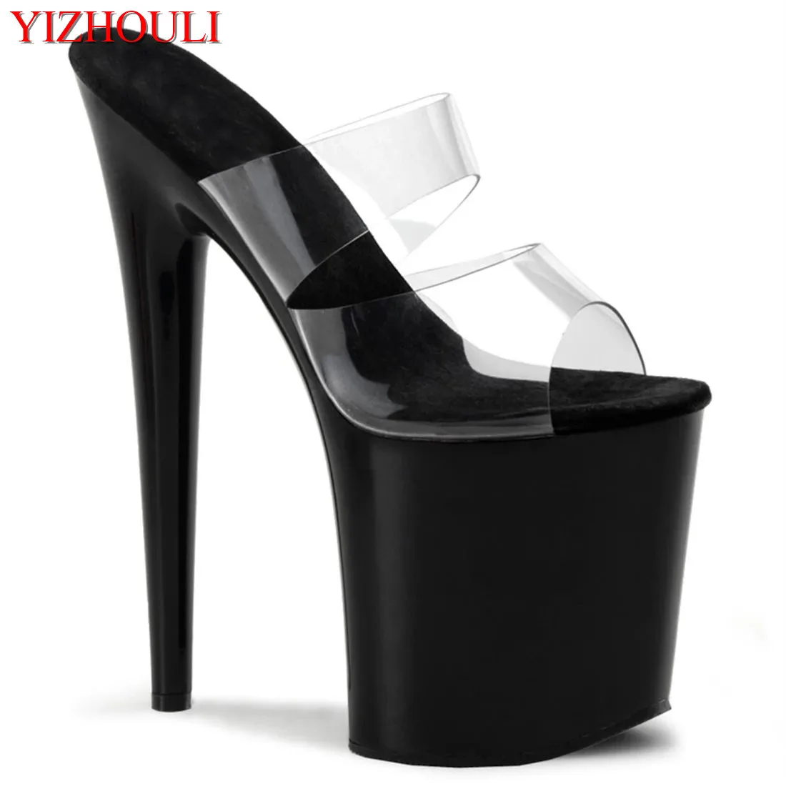Sexy 8 inch heels.Summer 20cm slipper, lacquered soles transparent vamp, party shoe club, pole dancing shoes
