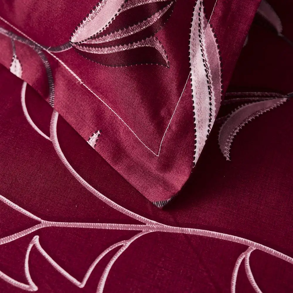 Искусственный вышивка стеганное ватное одеяло набор постельного белья Queen King size