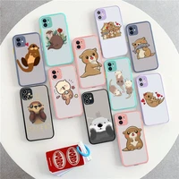 yndfcnb cute animal cartoon otter phone case for iphone x xr xs 7 8 plus 11 12 13 pro max 13mini translucent shockproof case