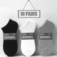 10 pairs solid color casual women socks breathable sports socks boat socks comfortable cotton ankle socks size 36 44 white black