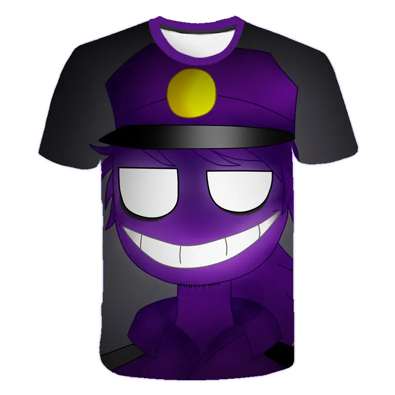 

Five Nights At Freddys T-shirts For Teens Black T-shirt Halloween Horror T-shirt FNAF Costume Boys Short Sleeve Clothes 2021