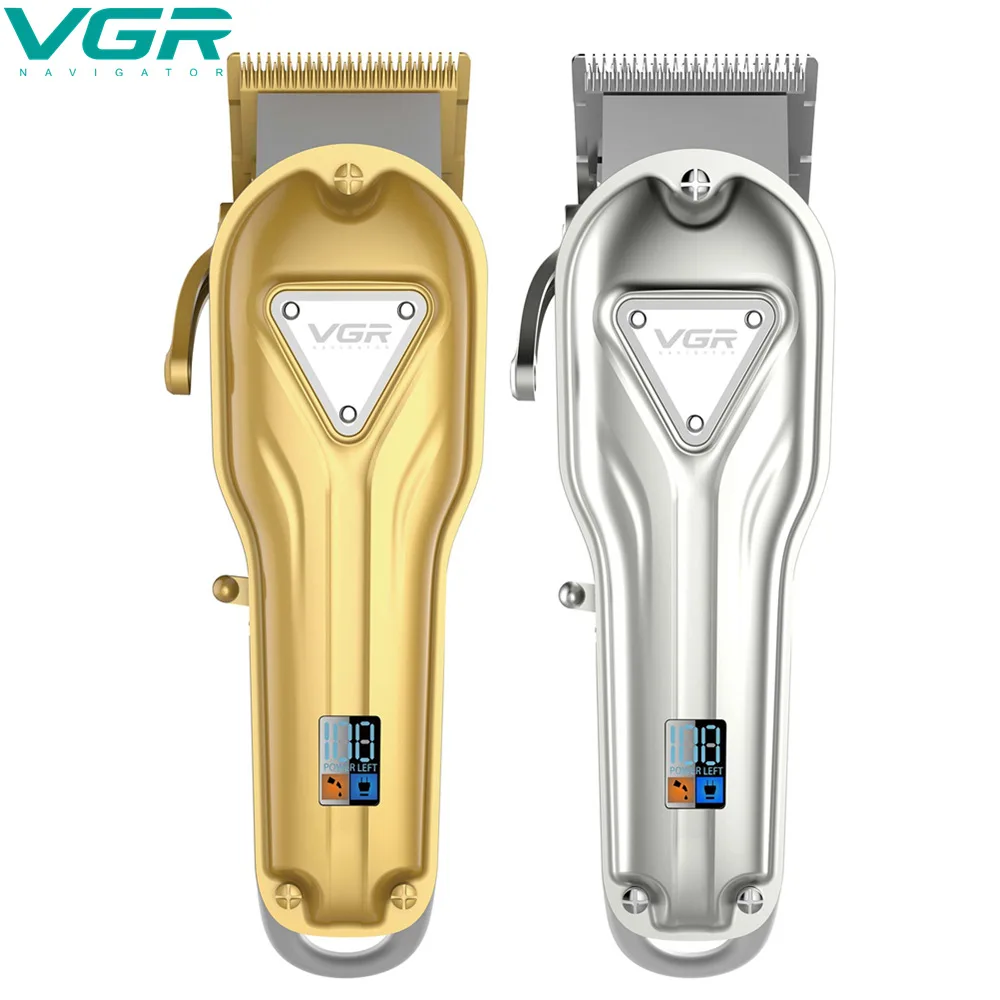 VGR hair trimmer VGR V134 LED rechargeable hair clipper oilhead clipper hair carving push white 20W powerful haircut machine