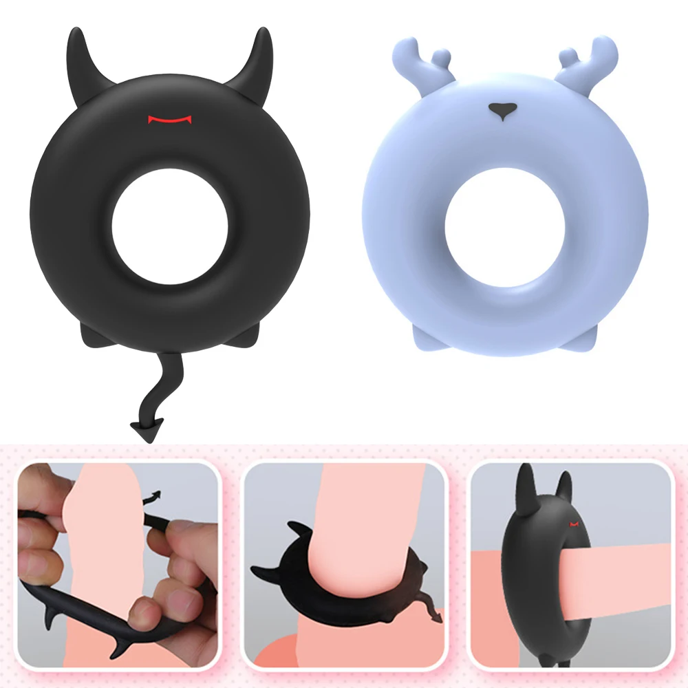 Кольца для пениса с маленьким дьяволом задержка эякуляции мягкое Силиконовое