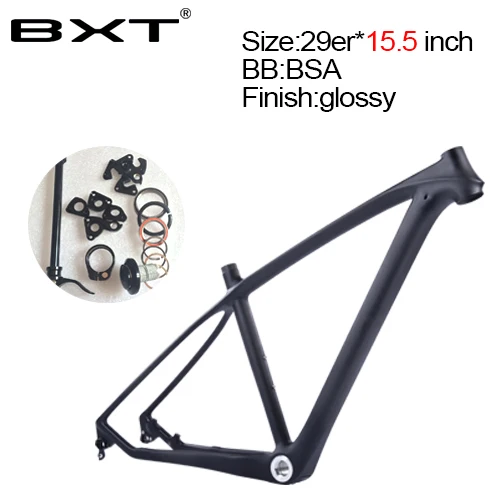 15.5 no logo Glossy Карбоновая mtb рама 29er mtb карбоновая рама 29 рама карбоновая для горного велосипеда 142*12 or135* 9 мм велосипедная Рама китайский завод прямых продаж - Цвет: 15.5 no logo Glossy