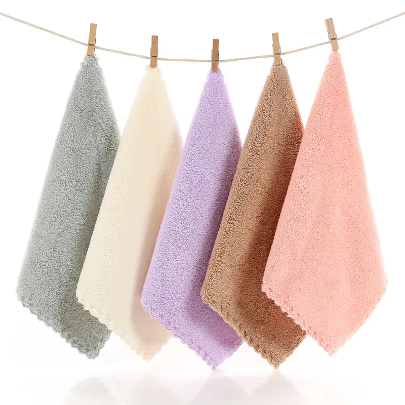 

Бытовое квадратное полотенце из кораллового флиса высокой плотности, 26*26 см, полотенце для мытья лица, полотенце для рук дошкольного возрас...