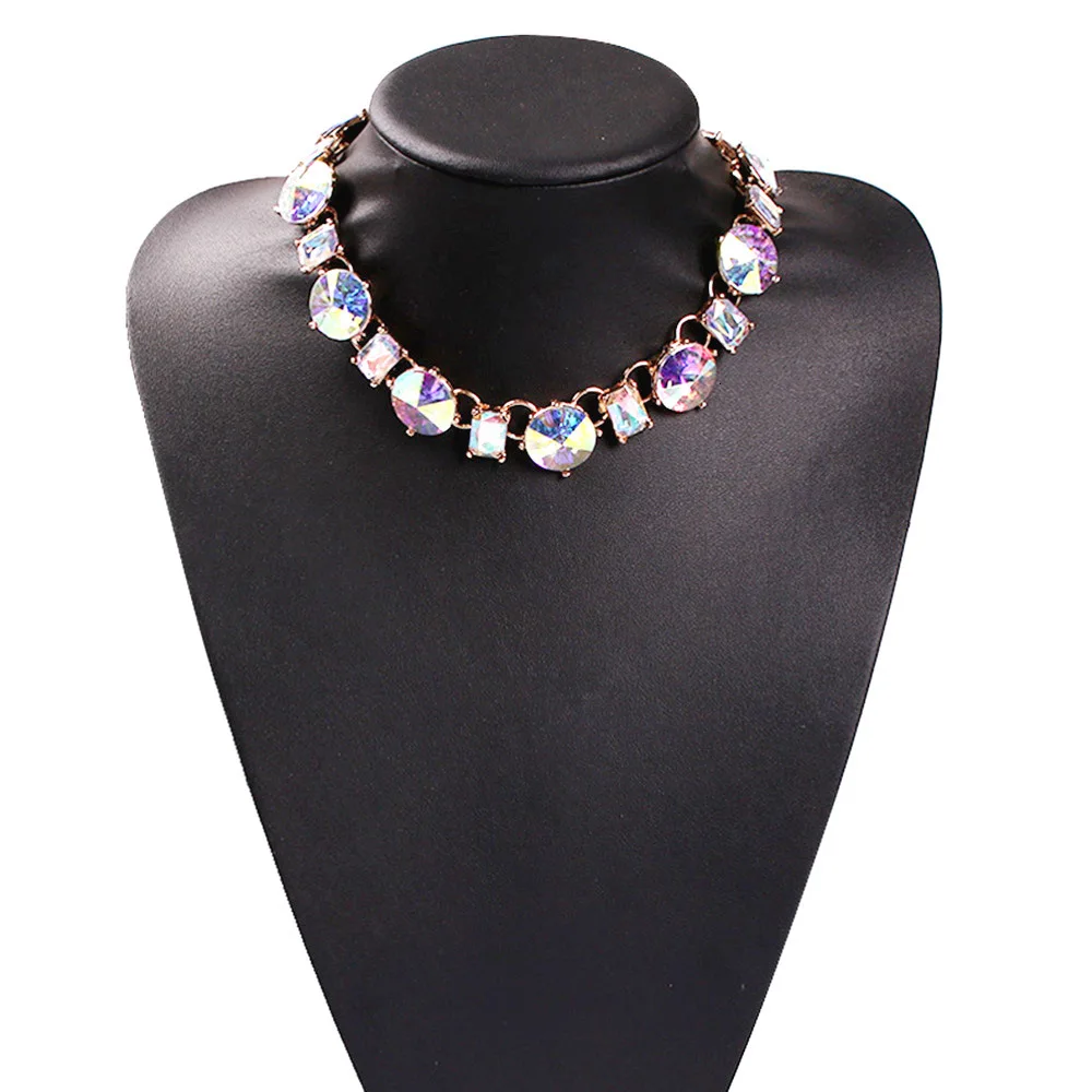 Jouval толстые большие стразы колье чокер роскошная цепочка для ключиц золотой