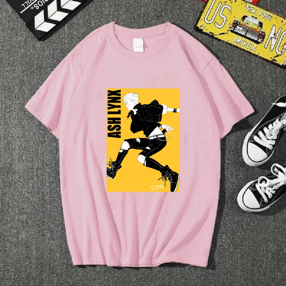 

Men Women T-shirt Tops Banana Fish Crew Neck Anime Manga Tee Shirt Clothes