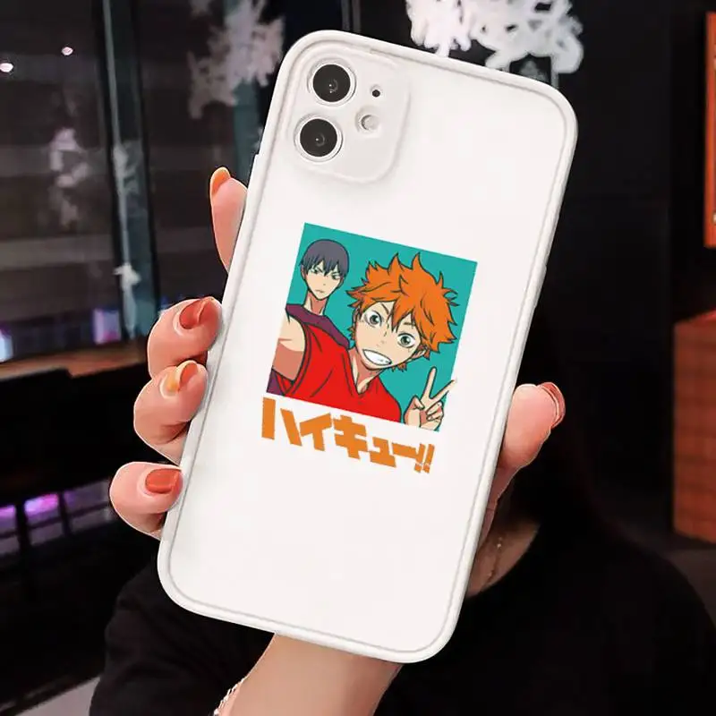 

Haikyuu volleyball boy Anime Phone Cases Matte transparent For White iPhone 12 Mini 11 Pro XR XS Max 7 8 Plus X Back Cover