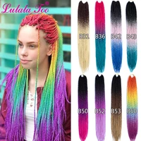 24inch ombre senegalese twist hair crochet braids 30 rootspack synthetic braiding hair for women grey blue pink