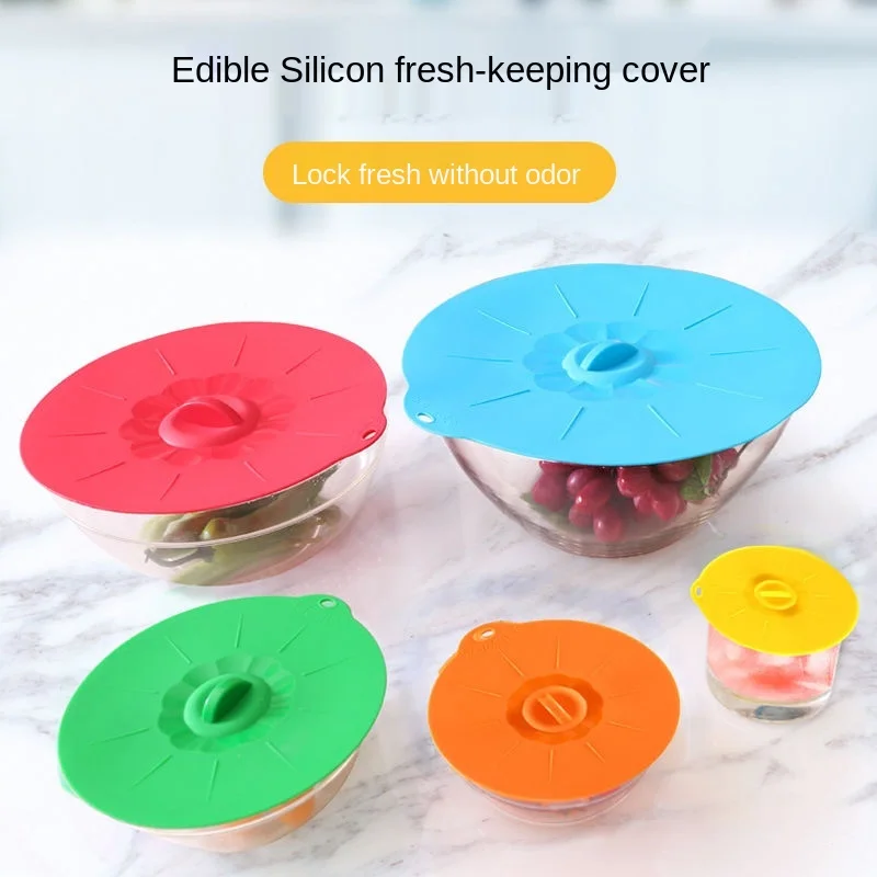 

Artracyse 5PCS Silicone Cling Cover Food Sealing Cling Film Kitchen Insulation Dish Cover Microwave Hot Dish Cover
