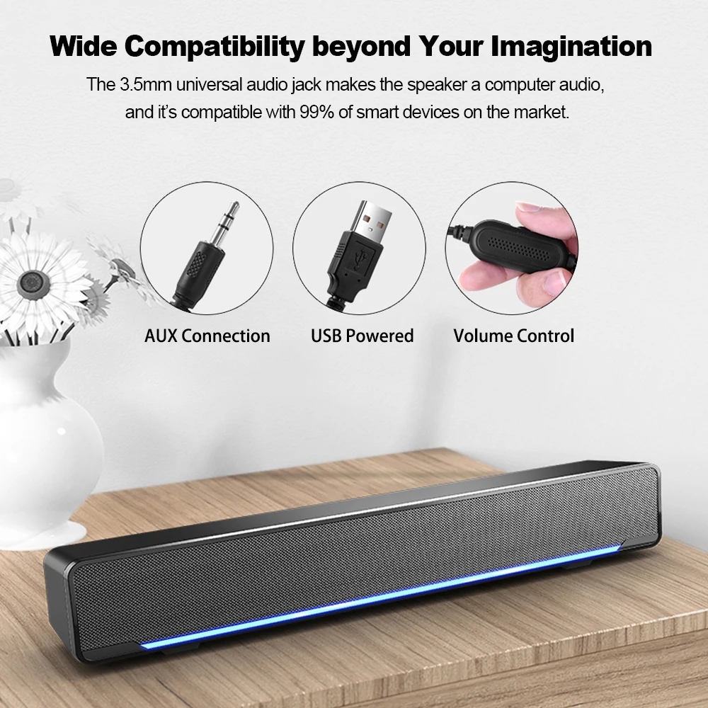 

2021 Soundbar Wired and Wireless Bluetooth 5.0 Speaker for TV soundbar with subwoofer Wireless Bluetooth Sound Bar For TV laptop