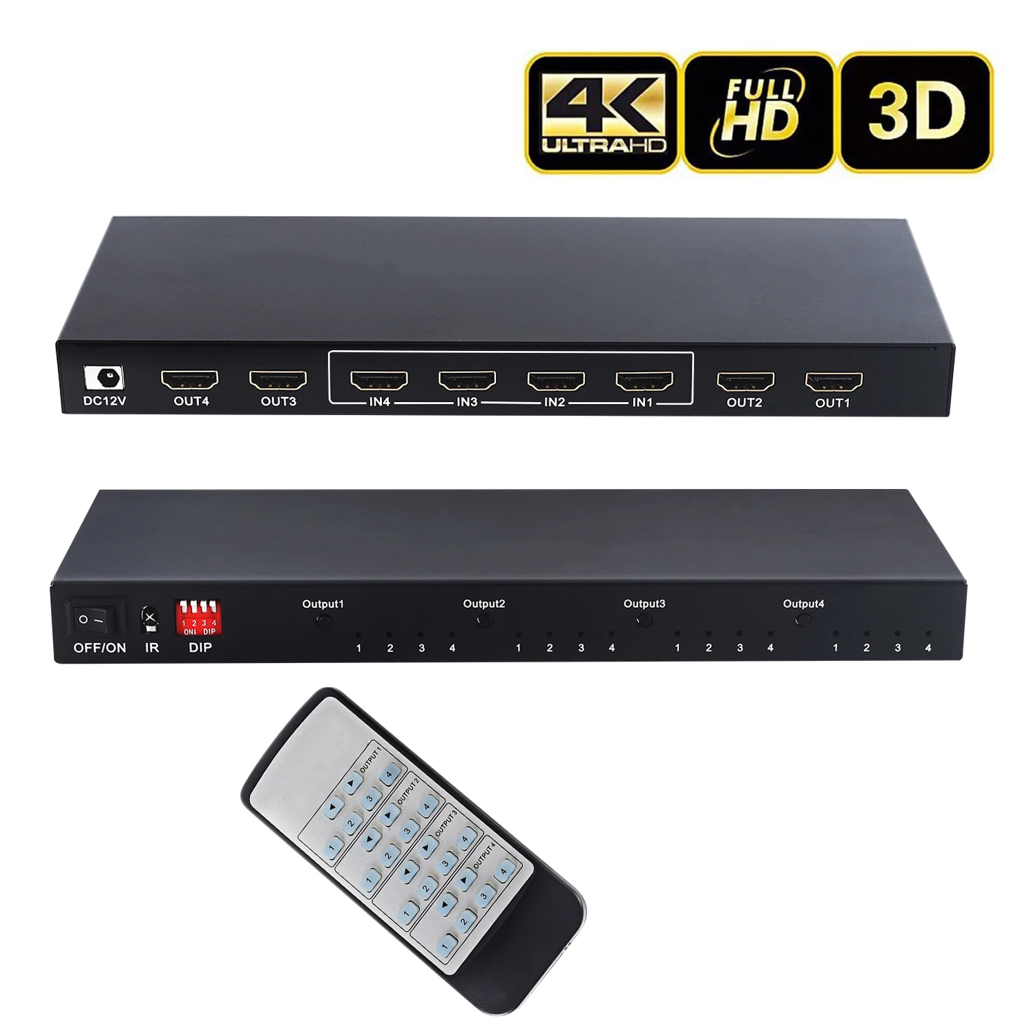 2.0 Matrix 4X4 HDMI-Compatible Splitter Switcher 4 Inputs Outputs for Xbox PS3 PS4 Sony Video Player Projector Monitor | Электроника