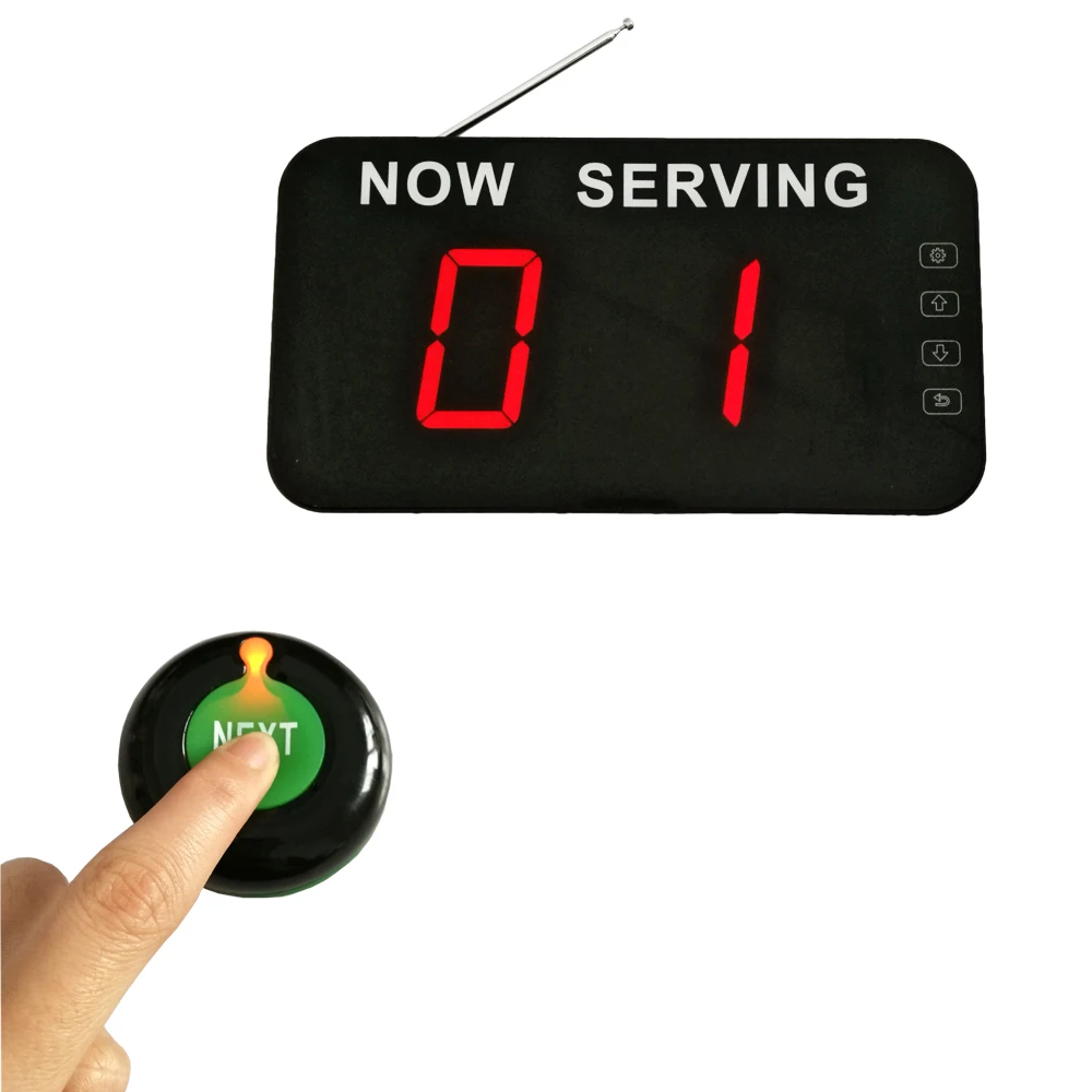New Arrival 433.92mhz Wireless Led Two Digit Queue Display Restaurant Service Number Waiting System