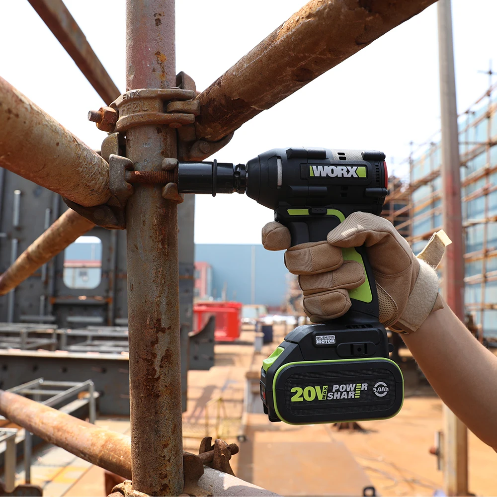 

WORX 20V Brushless Electric Impact Wrench WE270.1 4.0Ah Rechargeable Li-ion Battery Hand Drill Installation Power Tools Woodwork