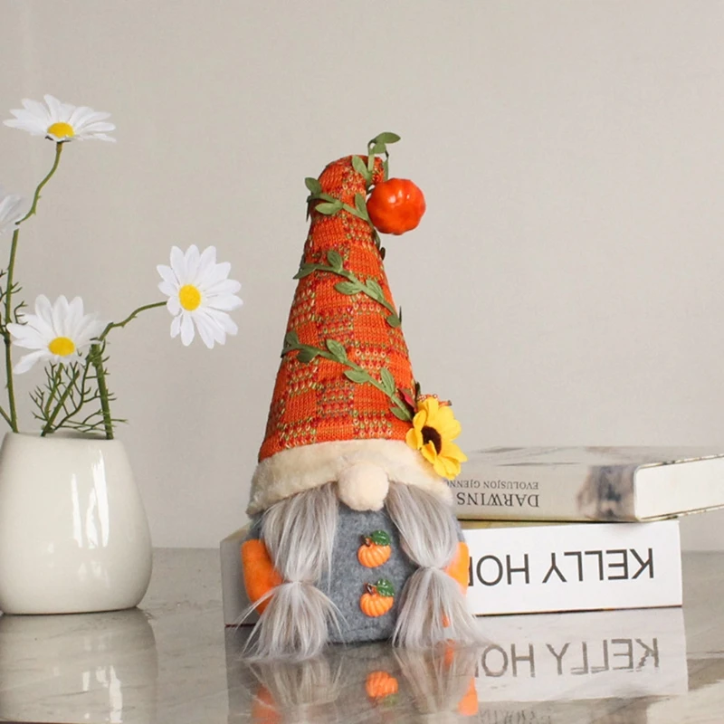 Nomo de oto&ntilde;o, calabaza, girasol, sueco, Nisse, Tomte, elfo, enano, adornos de felpa para Navidad, Oto&ntilde;o, decoraci&oacute;n de Acci&oacute;n de Gracias-5