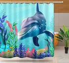 Дизайнерская занавеска для душа с дельфином, водонепроницаемая тканевая занавеска для ванной, занавеска для душа, украшение для дома, экраны для ванной