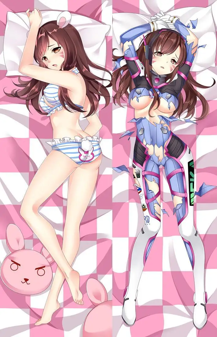 Cute Characters Japanese Anime Overwatches Dva Song Hana Throw Otaku Dakimakura Gift Bedding Hugging Body Pillow Case 150x50 CM