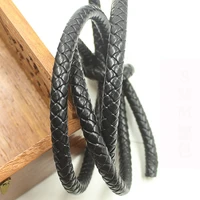 2meterslot 345mm black brown round vintage braided genuine leather cord cow leather cord for bracelet jewelry making findings