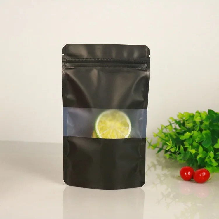 Цветные пластиковые пакеты с матовым окном и молнией подарочные для сухофруктов